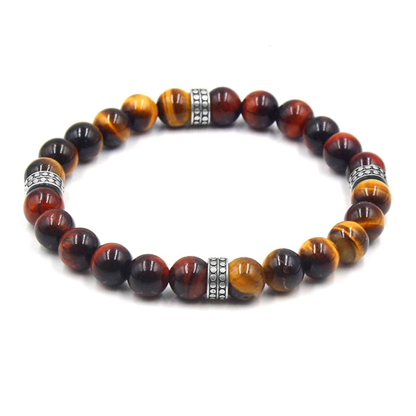 Rotes Tigerauge Sterling Silber Armband