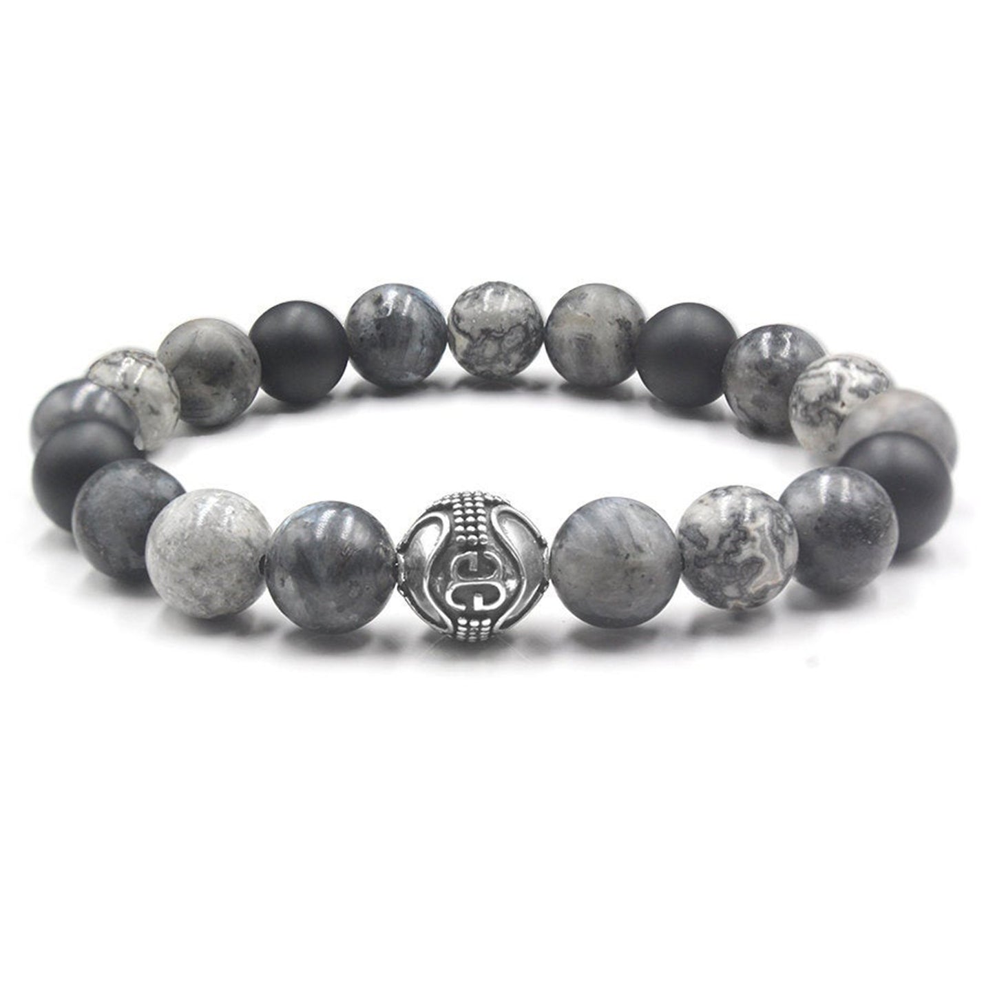 Onyx, Larvikite, and Grey Jasper