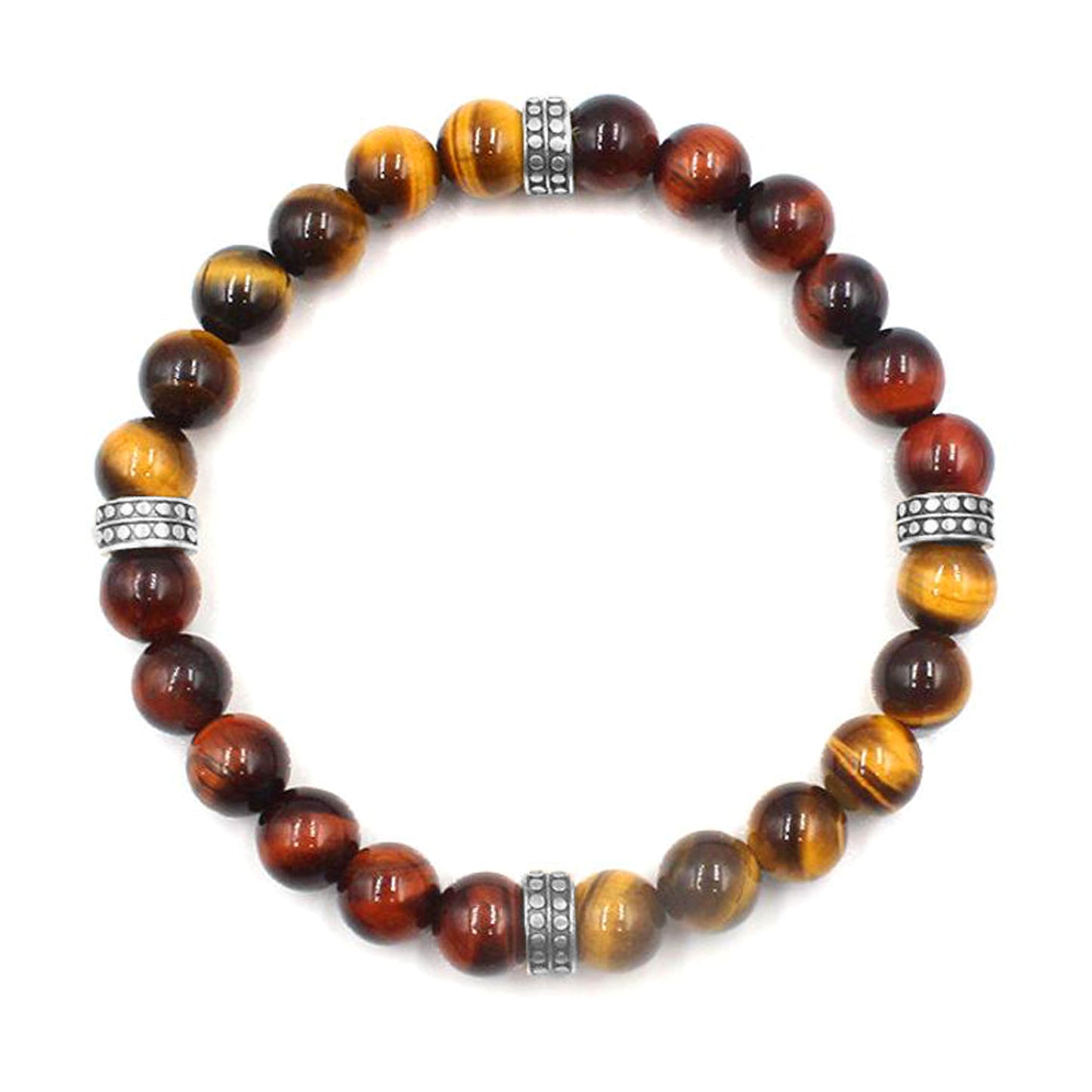 Rotes Tigerauge Sterling Silber Armband