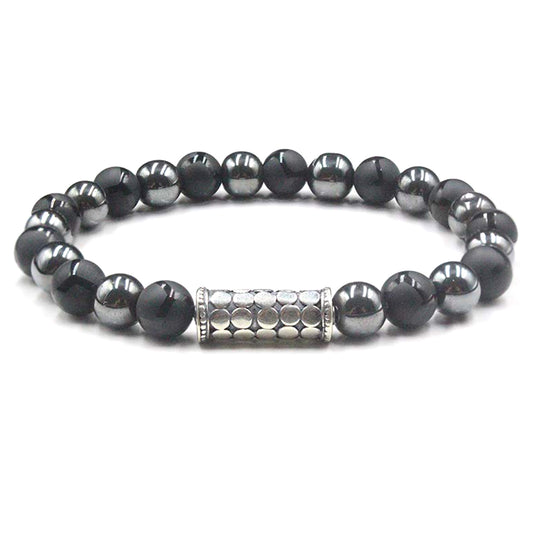 Mattschwarzer Onyx und Hämatit