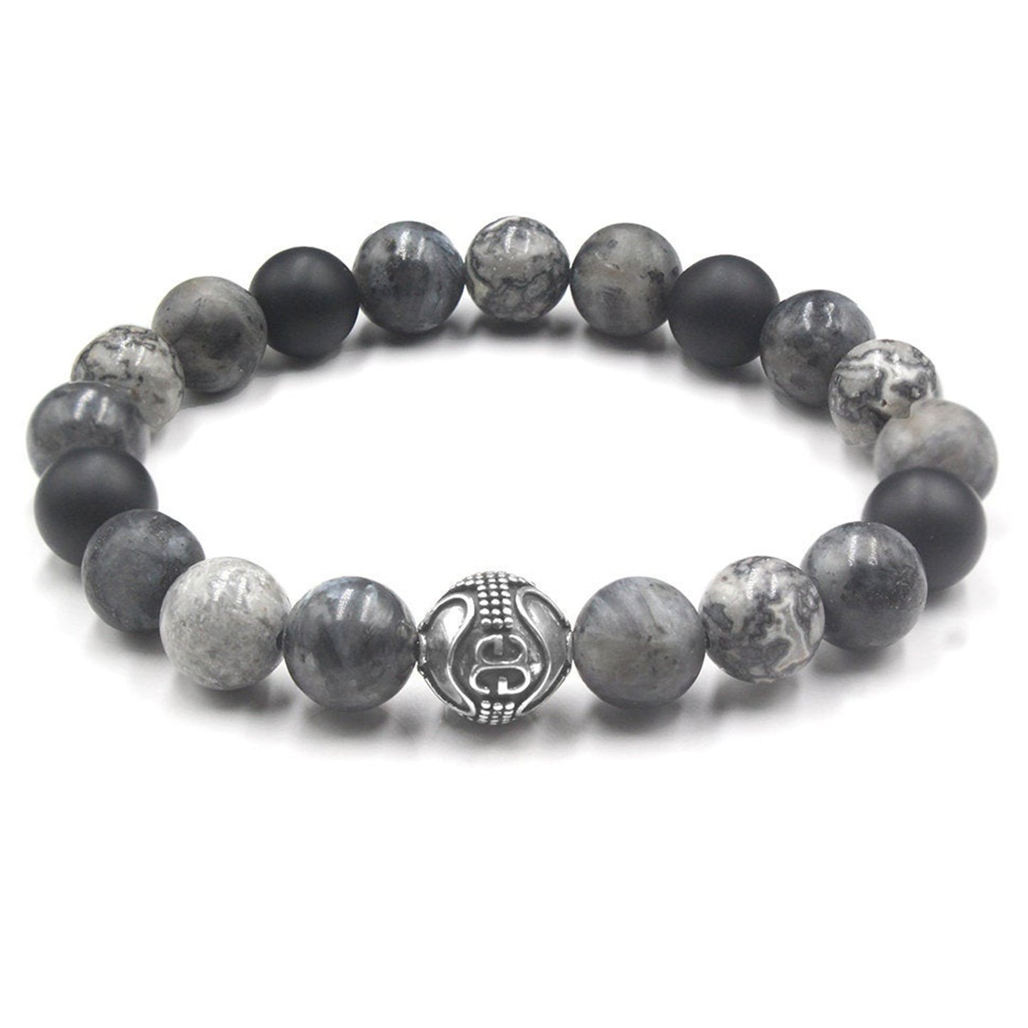 Onyx, Larvikite, and Grey Jasper