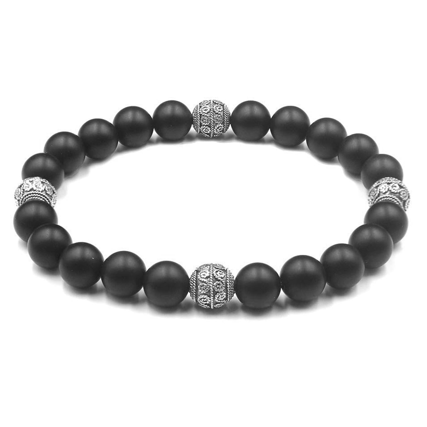Schwarzer Onyx und Sterling Silber