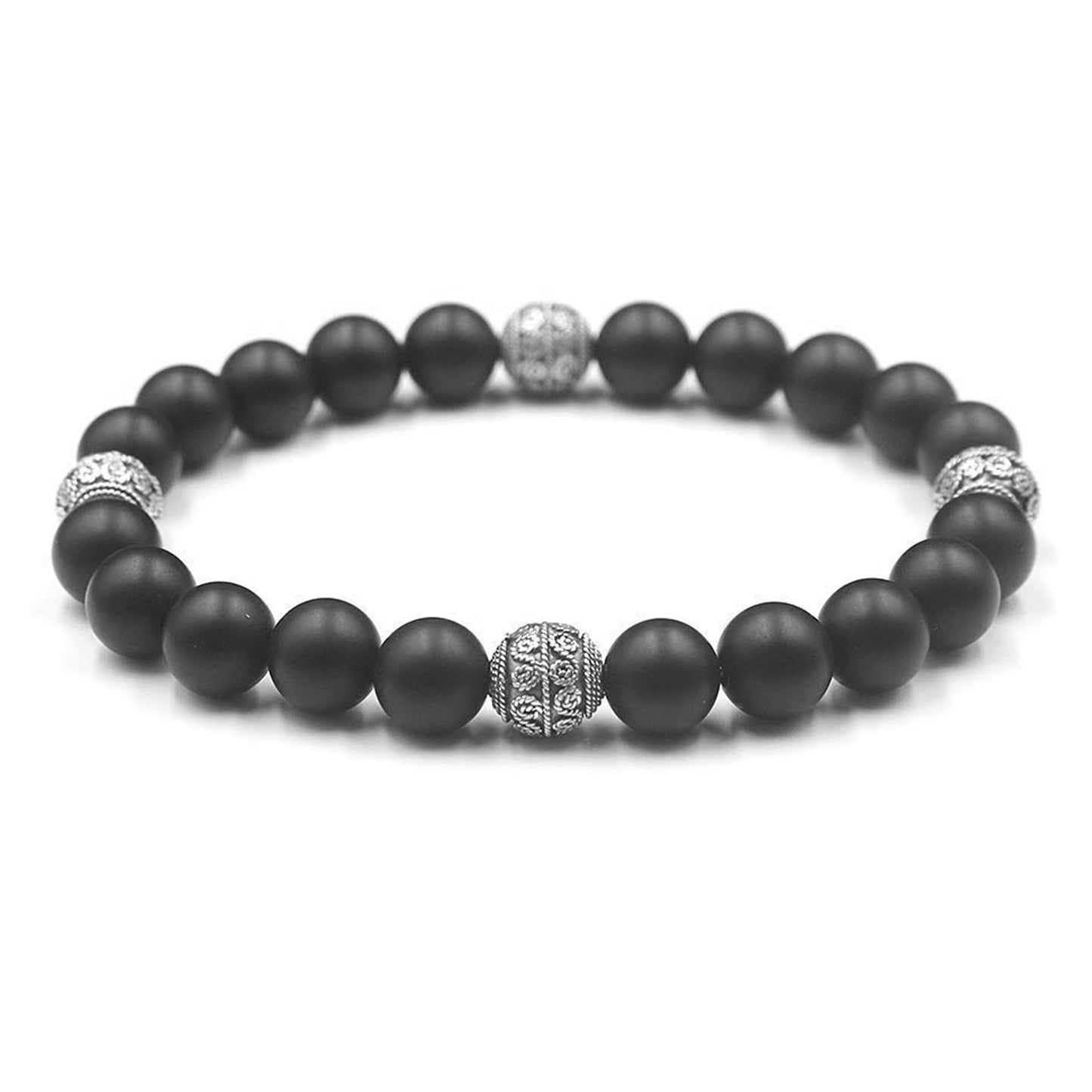 Schwarzer Onyx und Sterling Silber