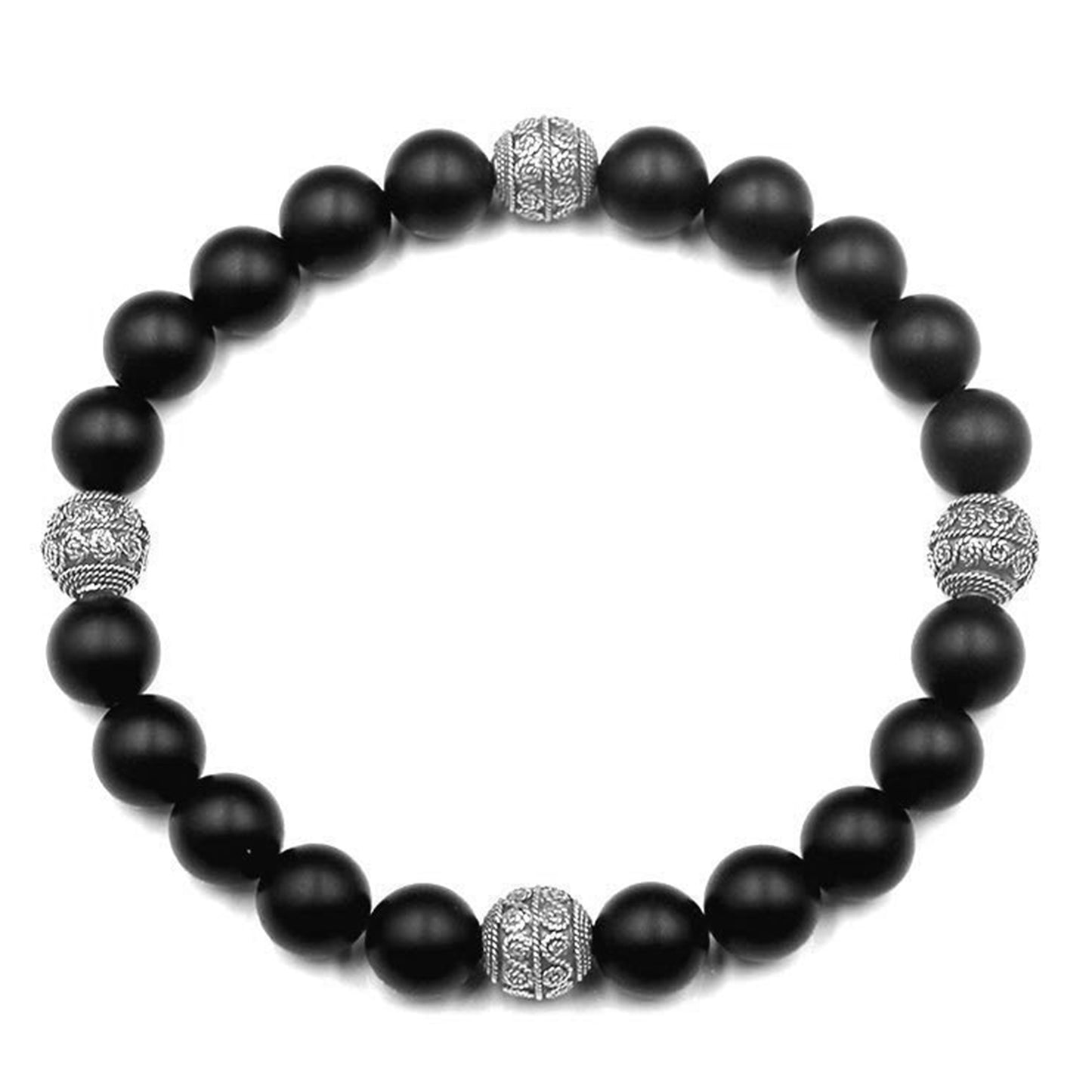 Schwarzer Onyx und Sterling Silber