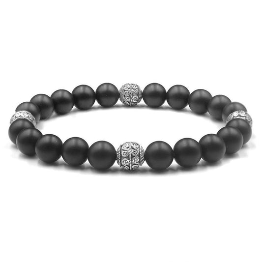 Schwarzer Onyx und Sterling Silber