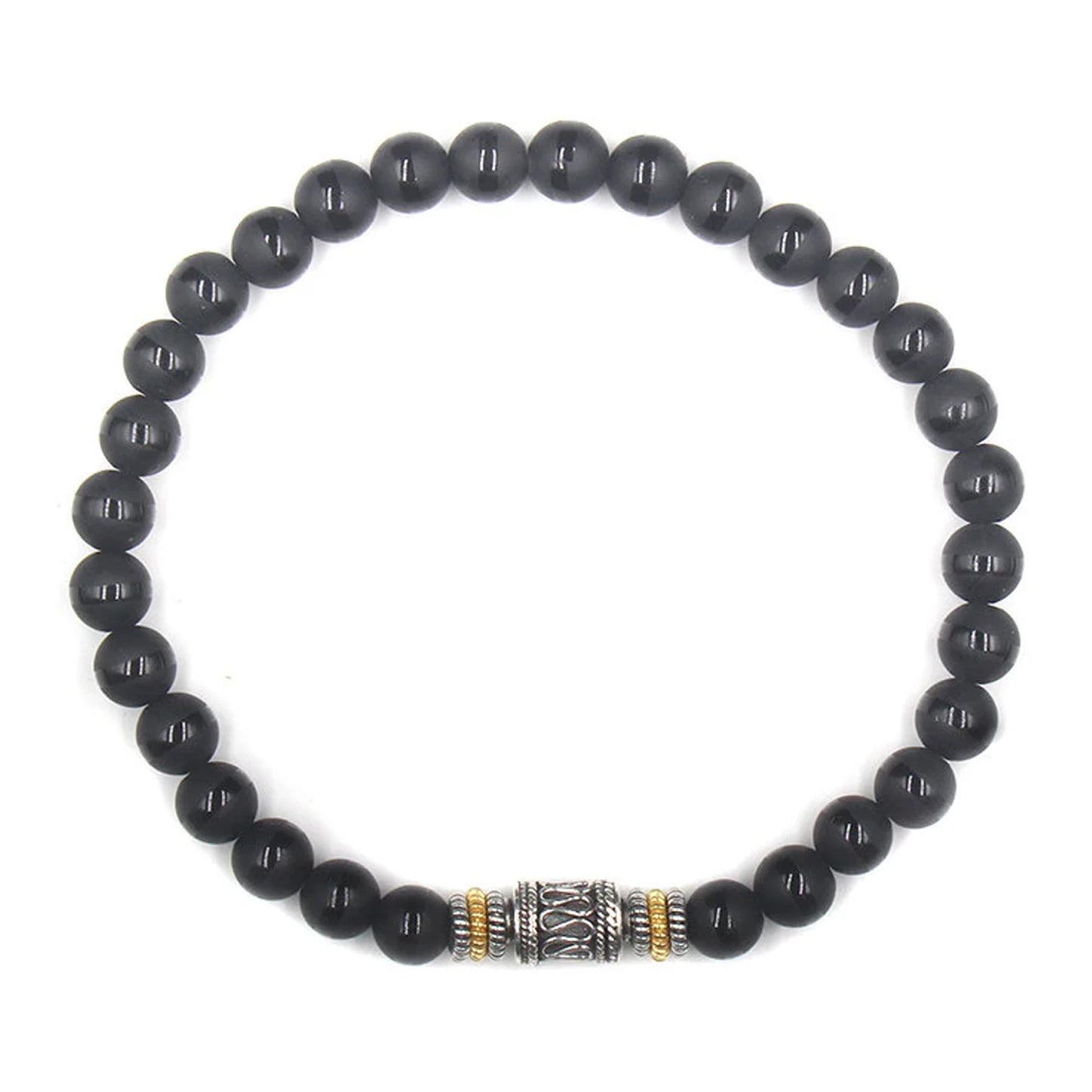 Schwarzer Onyx und Sterling Silber