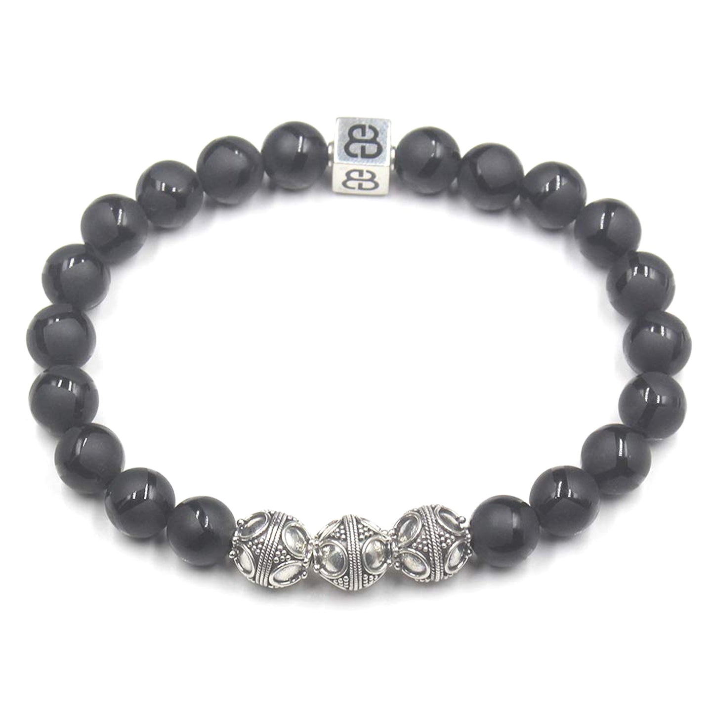 Schwarzer Onyx und Silber