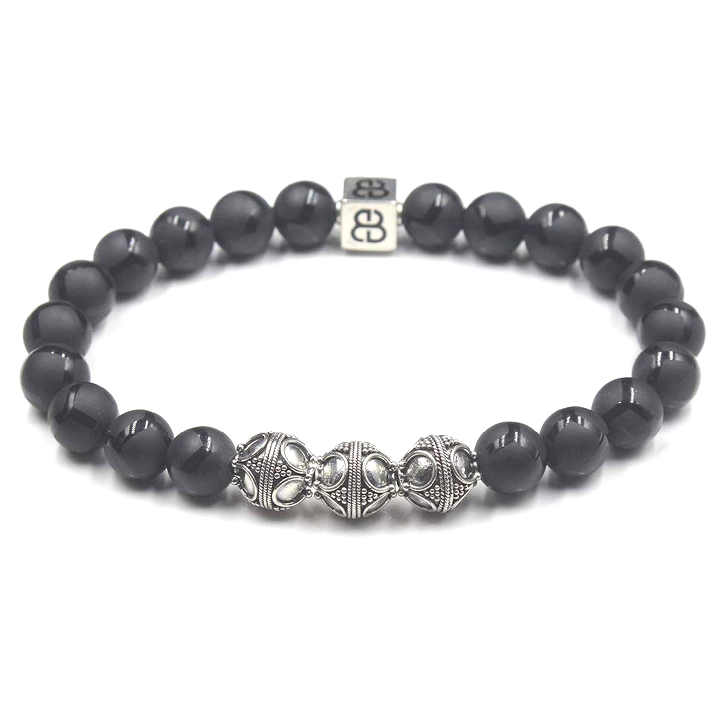 Schwarzer Onyx und Silber