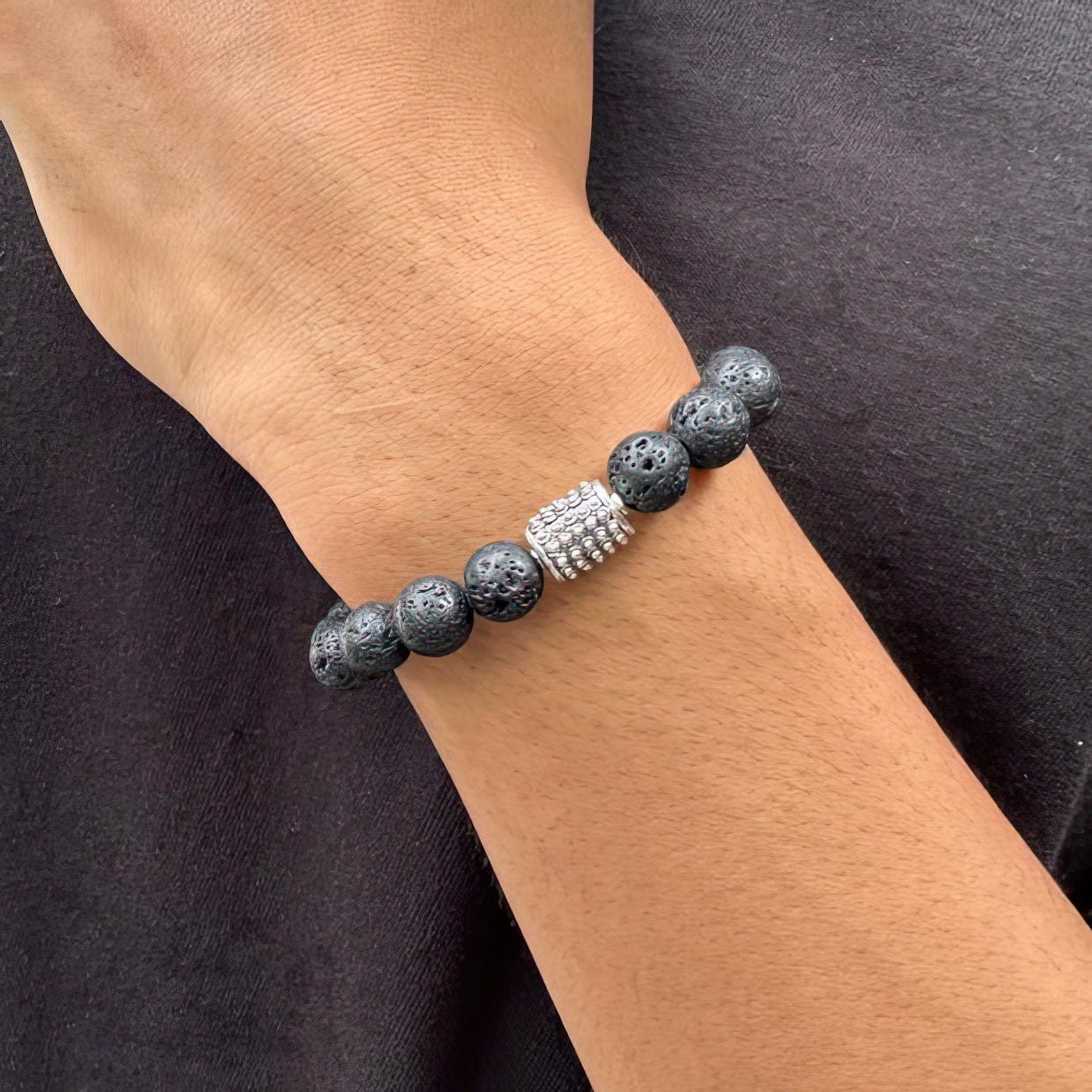 Volcanic Lava and Sterling Silver
