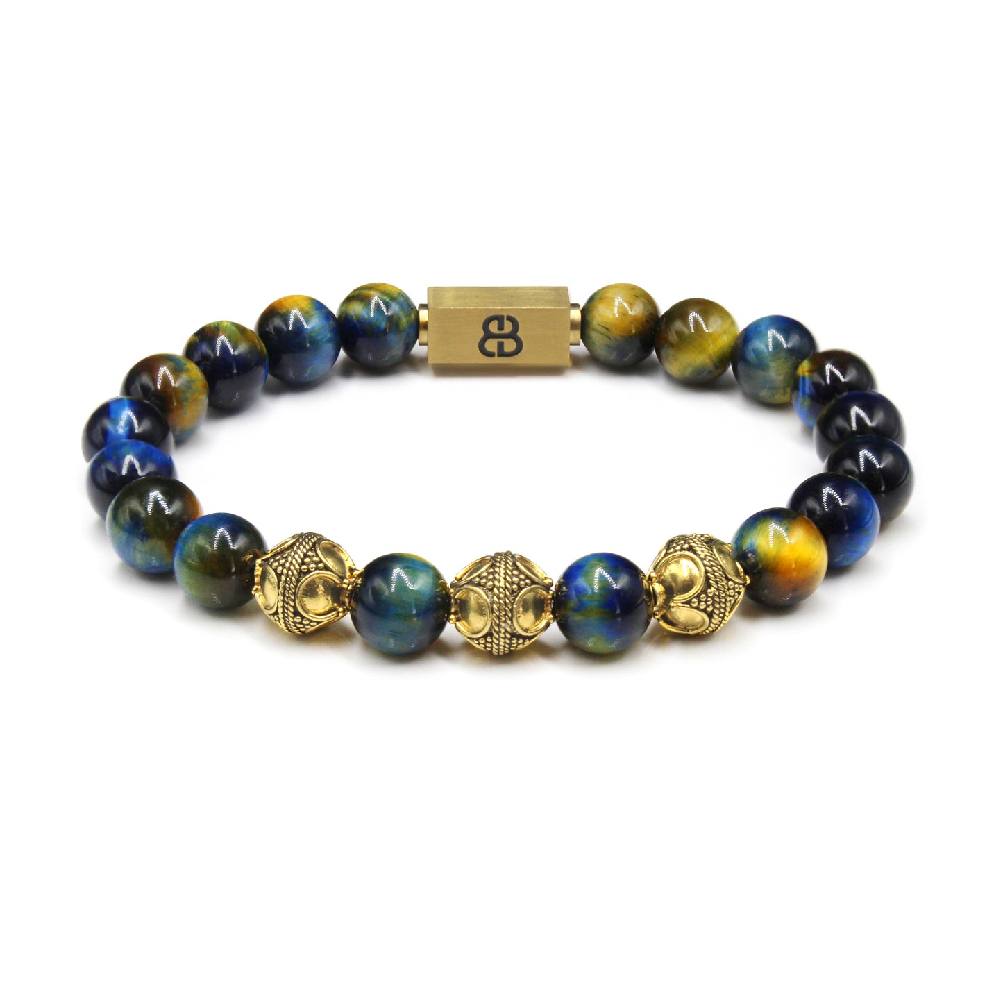 Natural Mixed Tiger's Eyes and Gold Beads