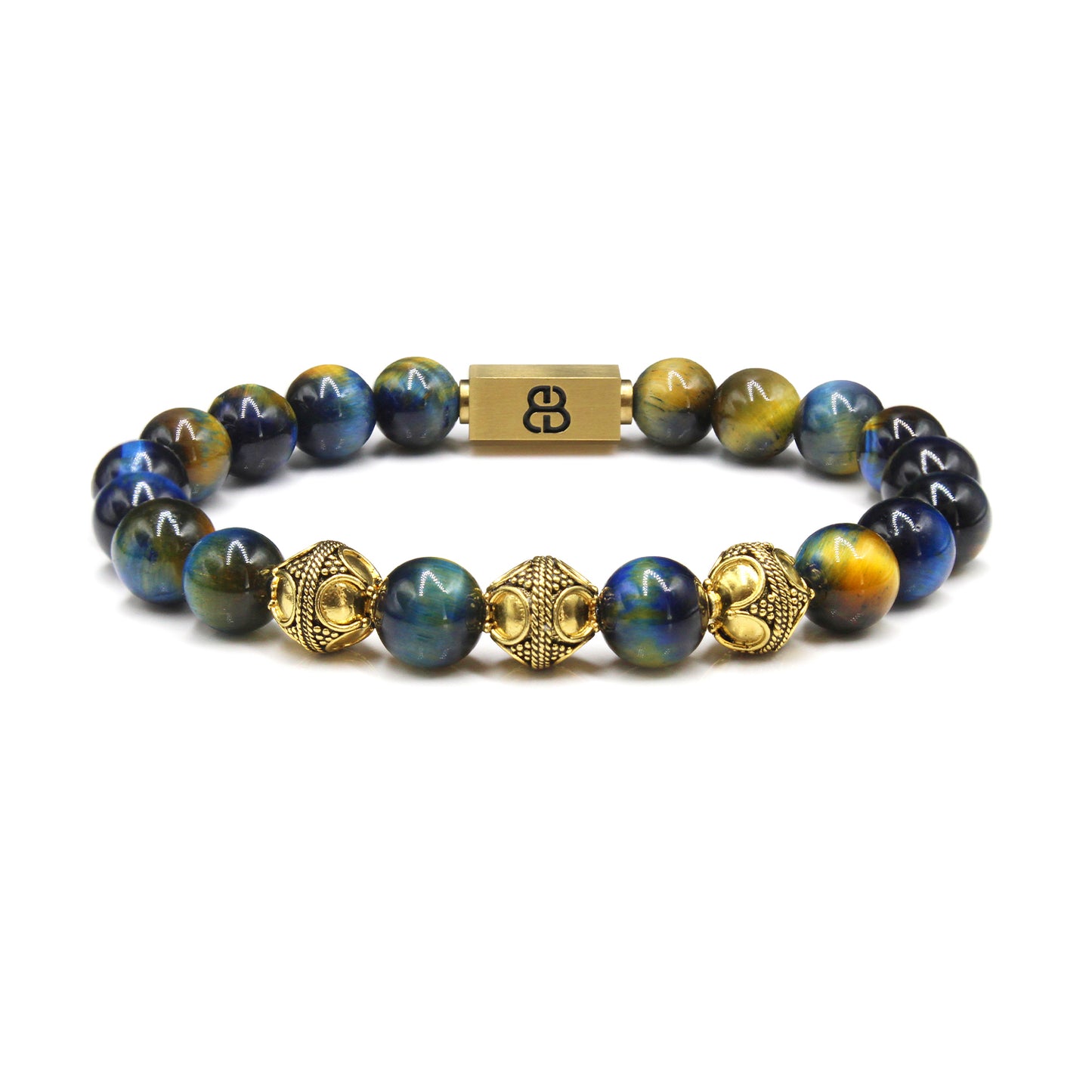 Natural Mixed Tiger's Eyes and Gold Beads