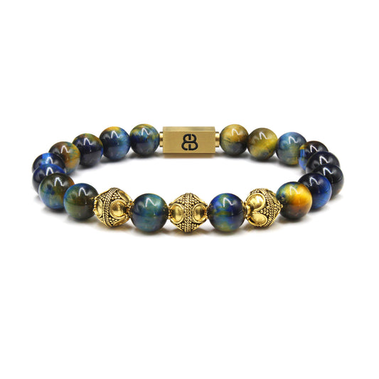 Natural Mixed Tiger's Eyes and Gold Beads