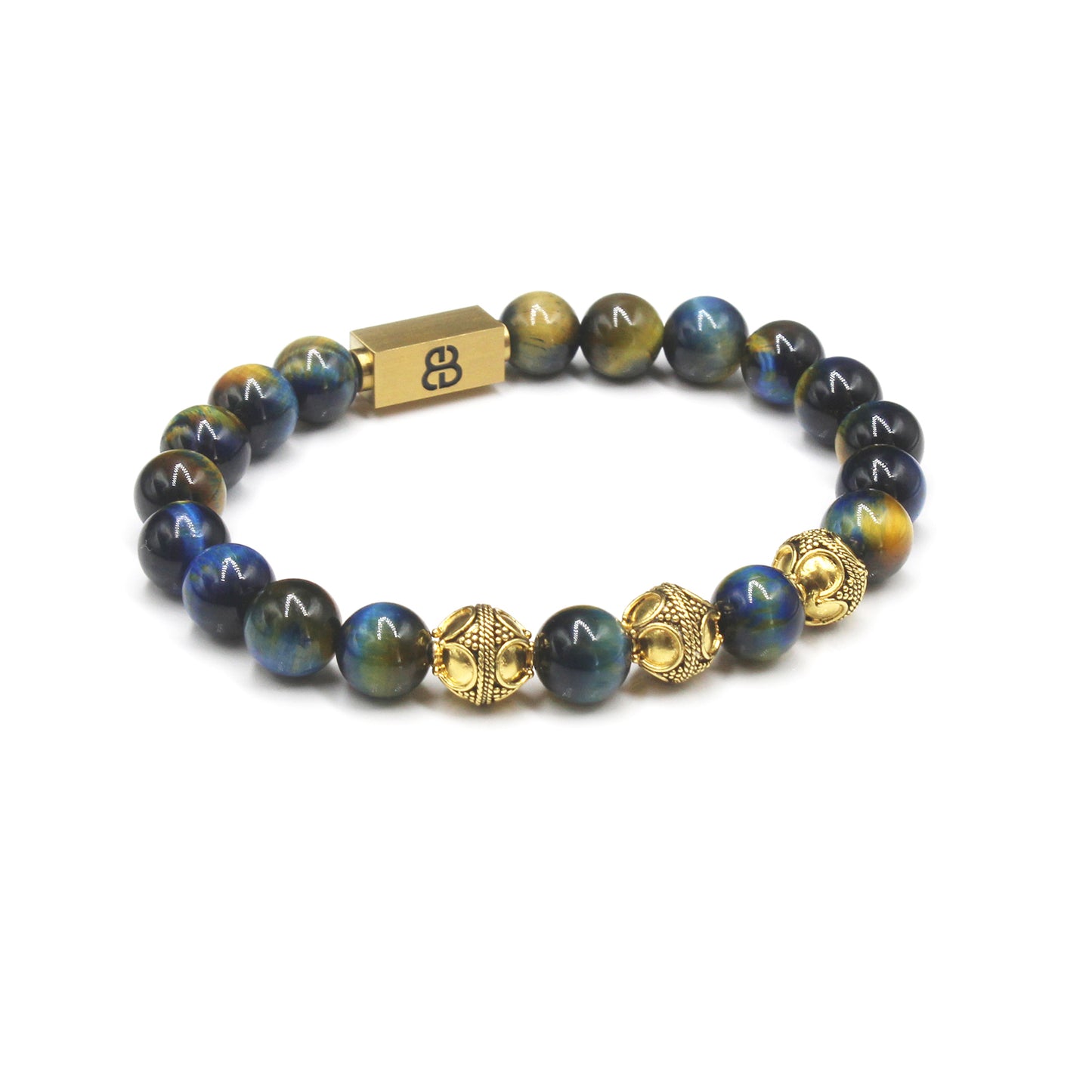 Natural Mixed Tiger's Eyes and Gold Beads