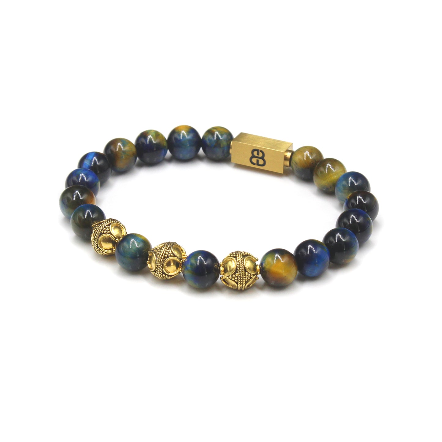 Natural Mixed Tiger's Eyes and Gold Beads