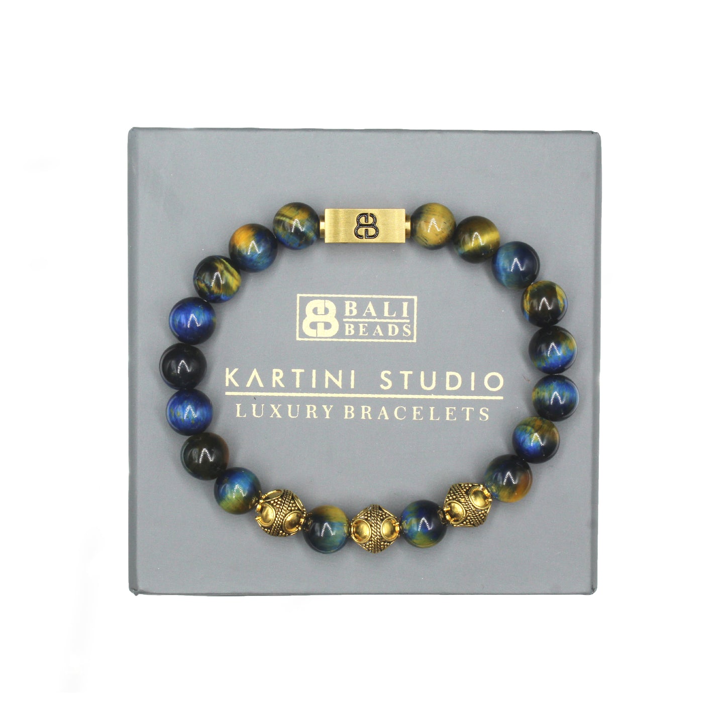 Natural Mixed Tiger's Eyes and Gold Beads
