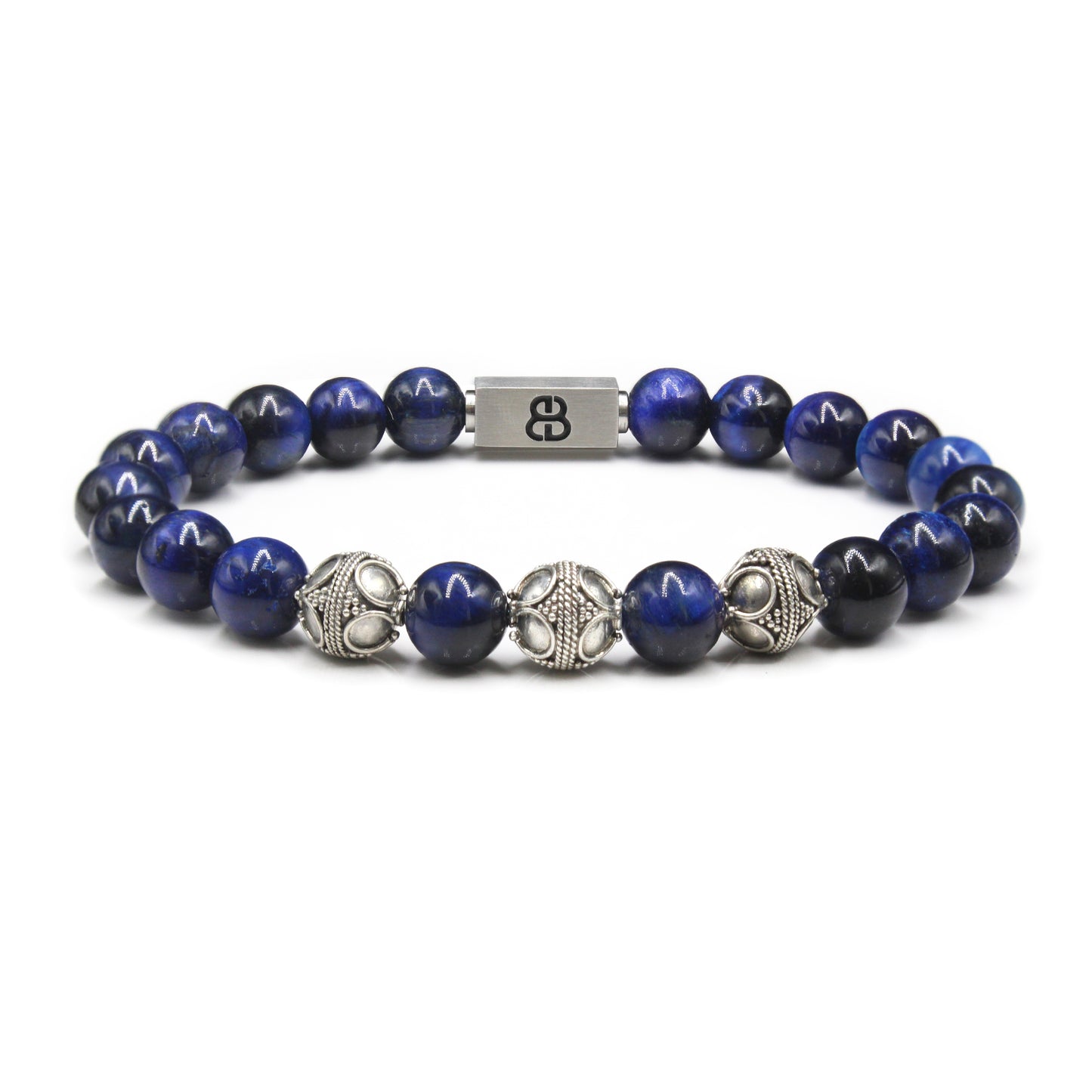 Blue Tiger's Eye and Silver