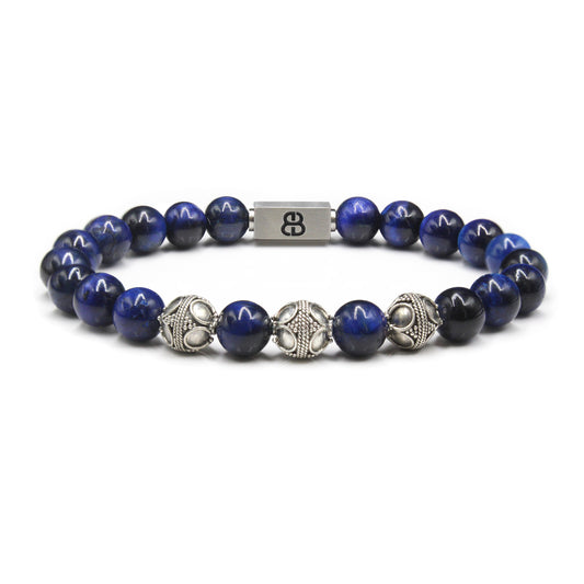 Blue Tiger's Eye and Silver