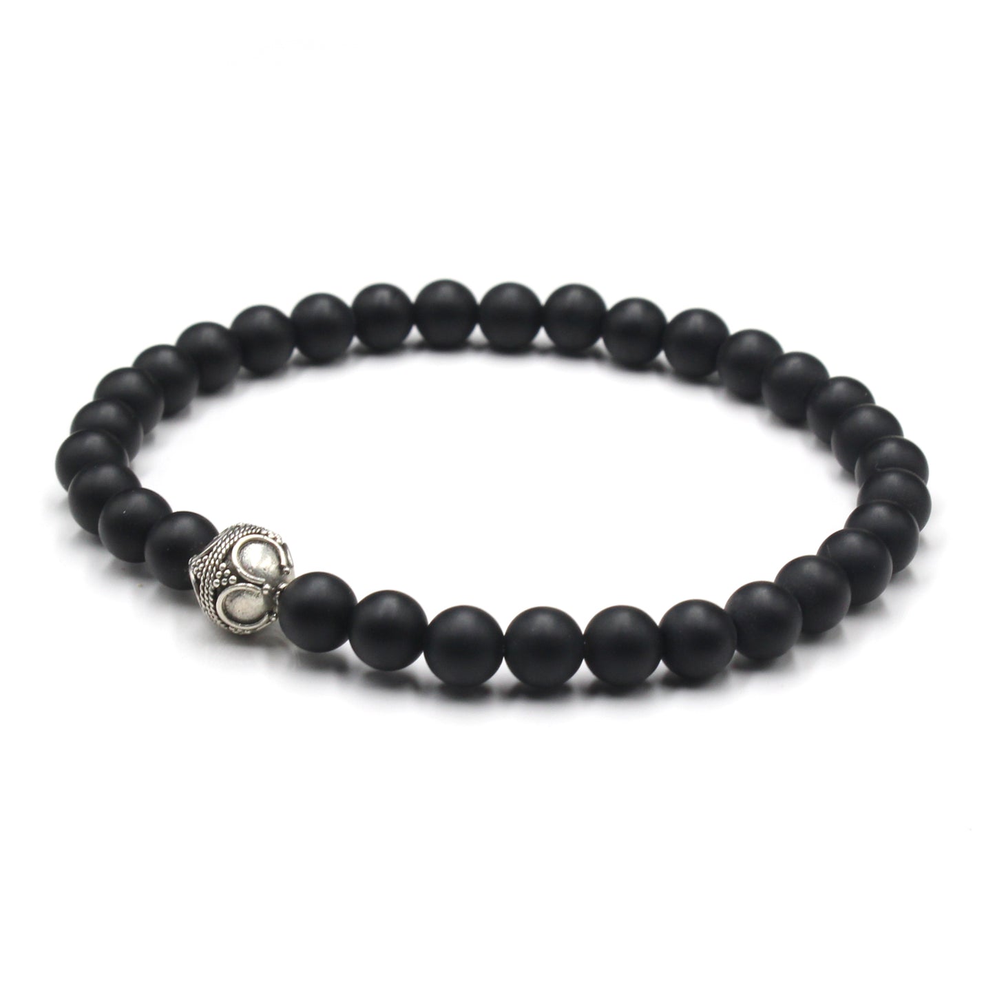 Mattschwarzer Onyx und Sterlingsilber