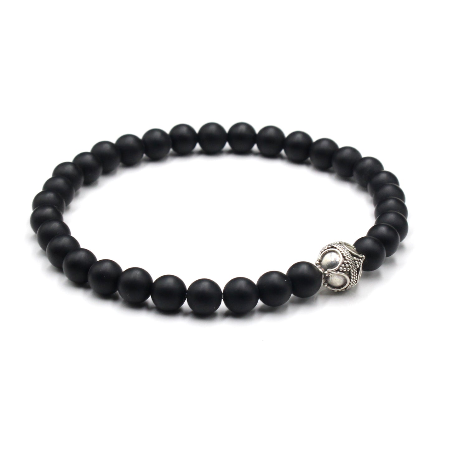 Mattschwarzer Onyx und Sterlingsilber