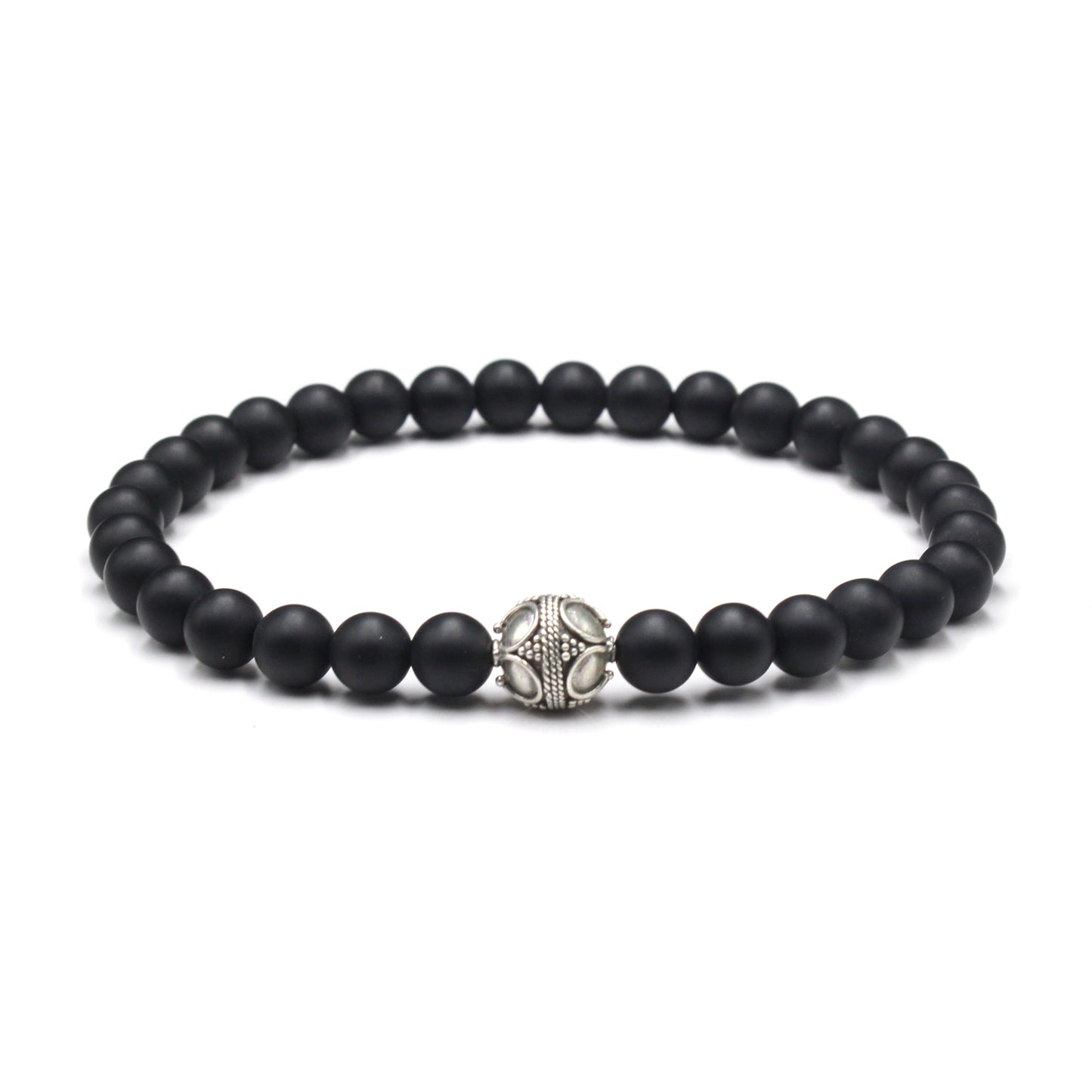 Mattschwarzer Onyx und Sterlingsilber