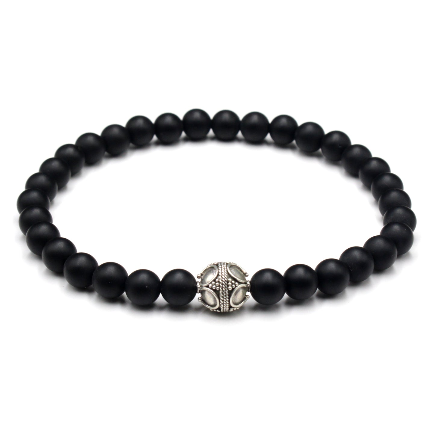 Mattschwarzer Onyx und Sterlingsilber