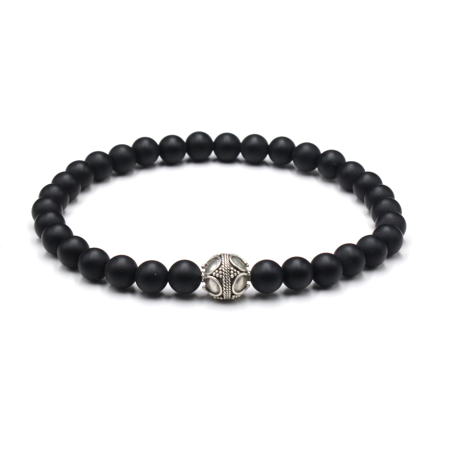 Mattschwarzer Onyx und Sterlingsilber