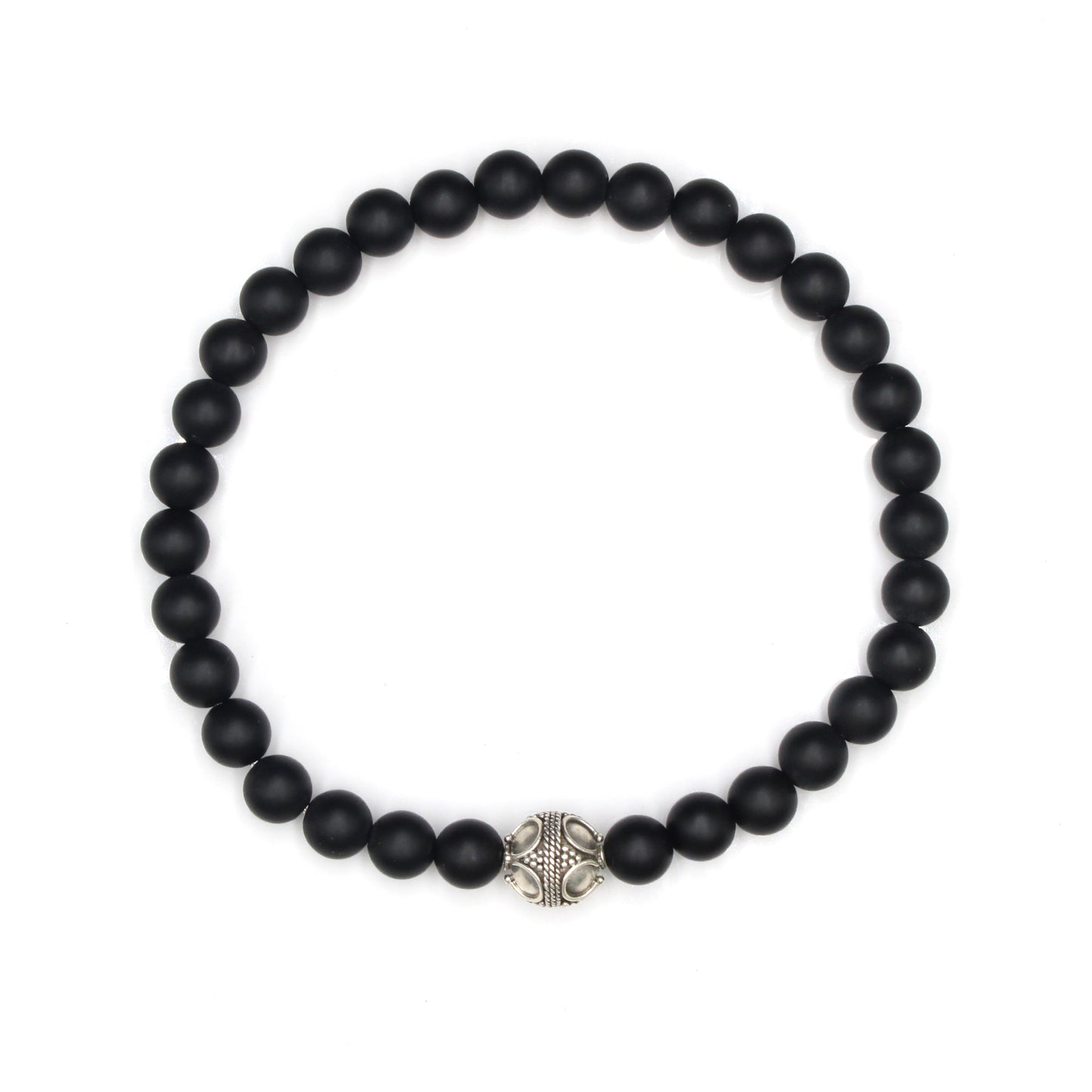 Mattschwarzer Onyx und Sterlingsilber