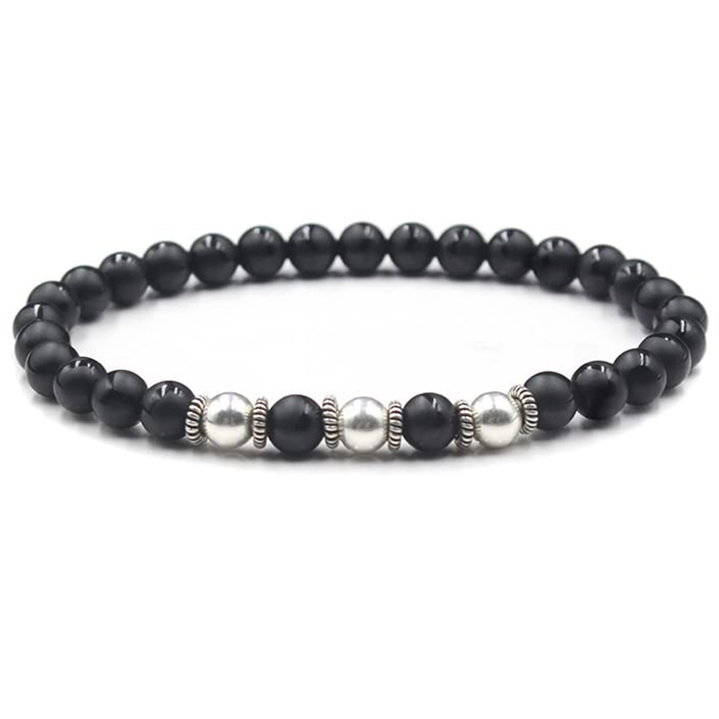 Matte Black Onyx and Sterling Silver