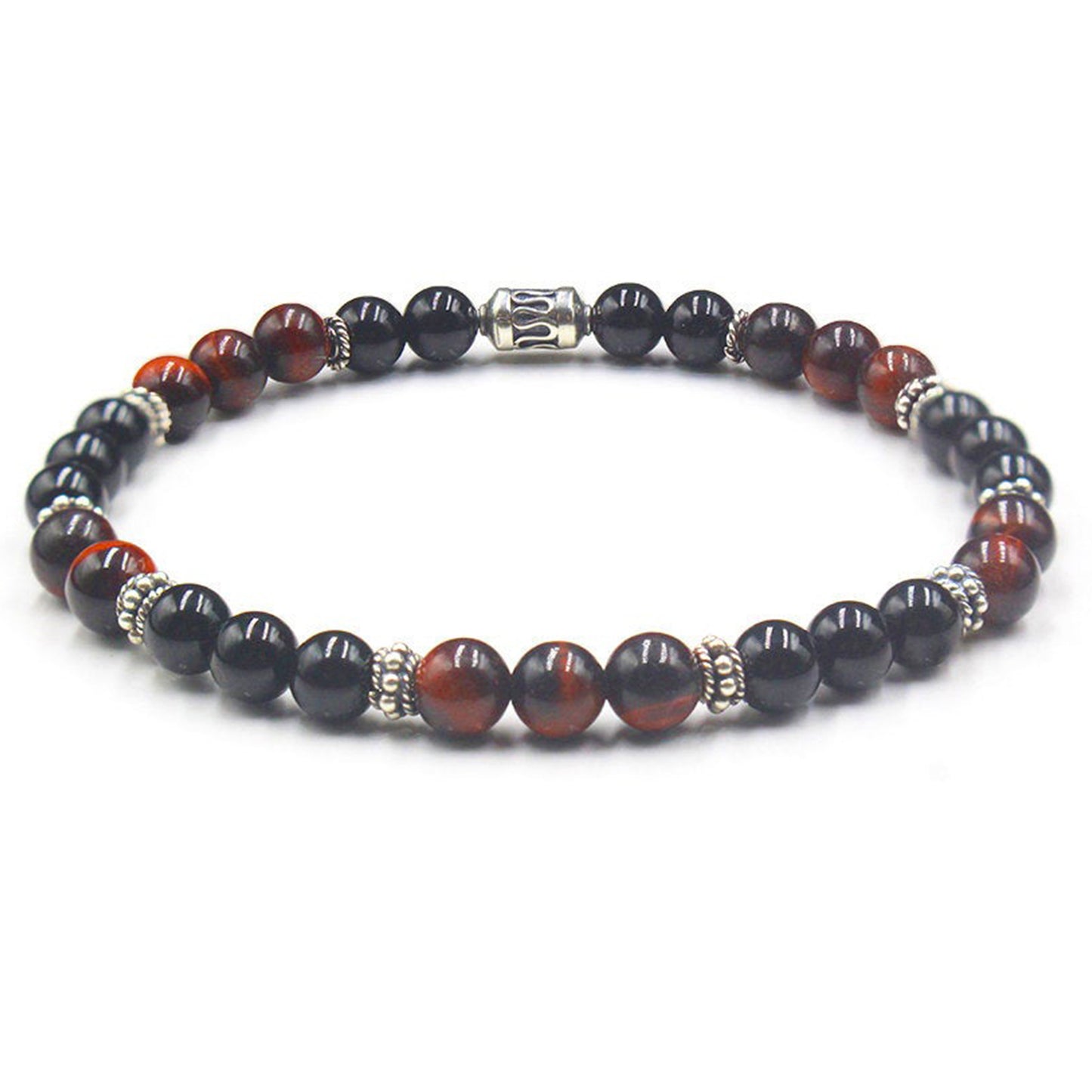 Black Onyx, Red Tiger's Eye and Silver