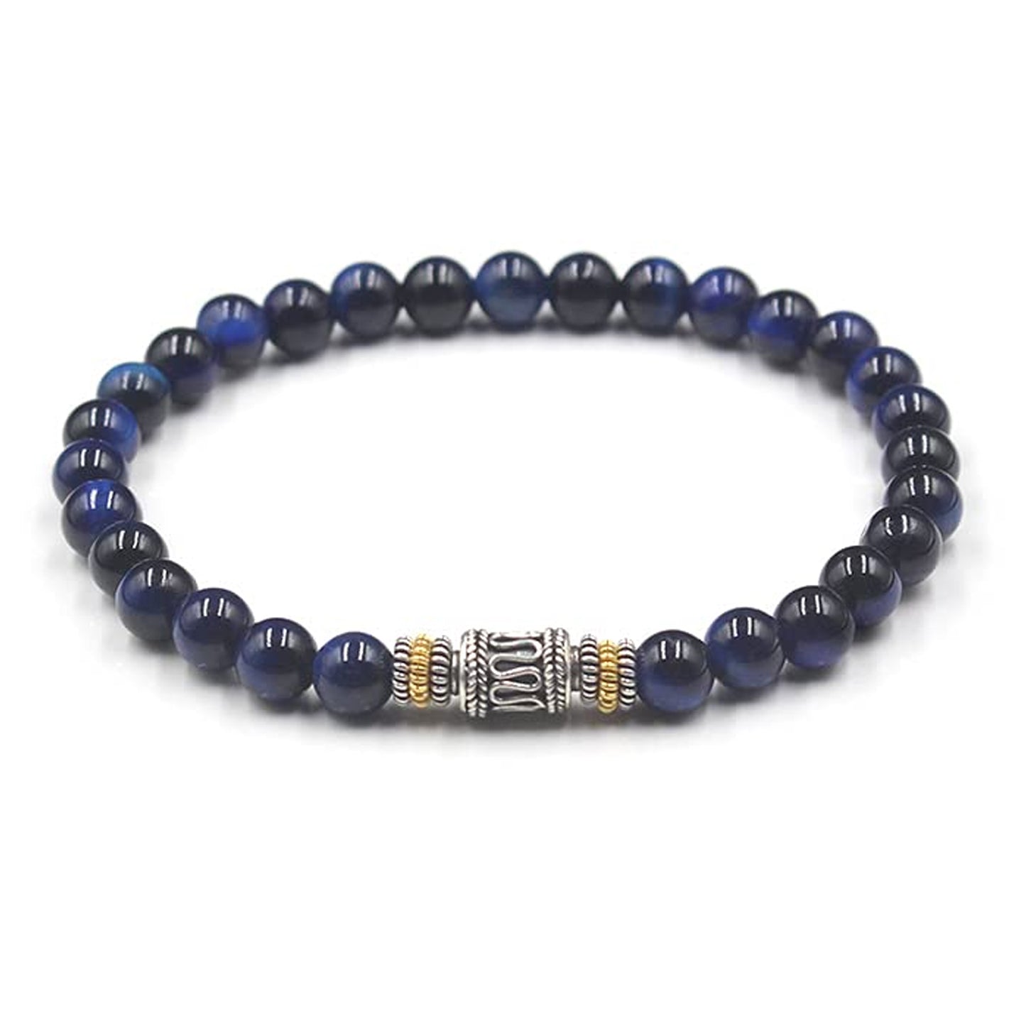 Blue Tiger's Eye Bracelet, Tiger's Eye, Sterling Silver