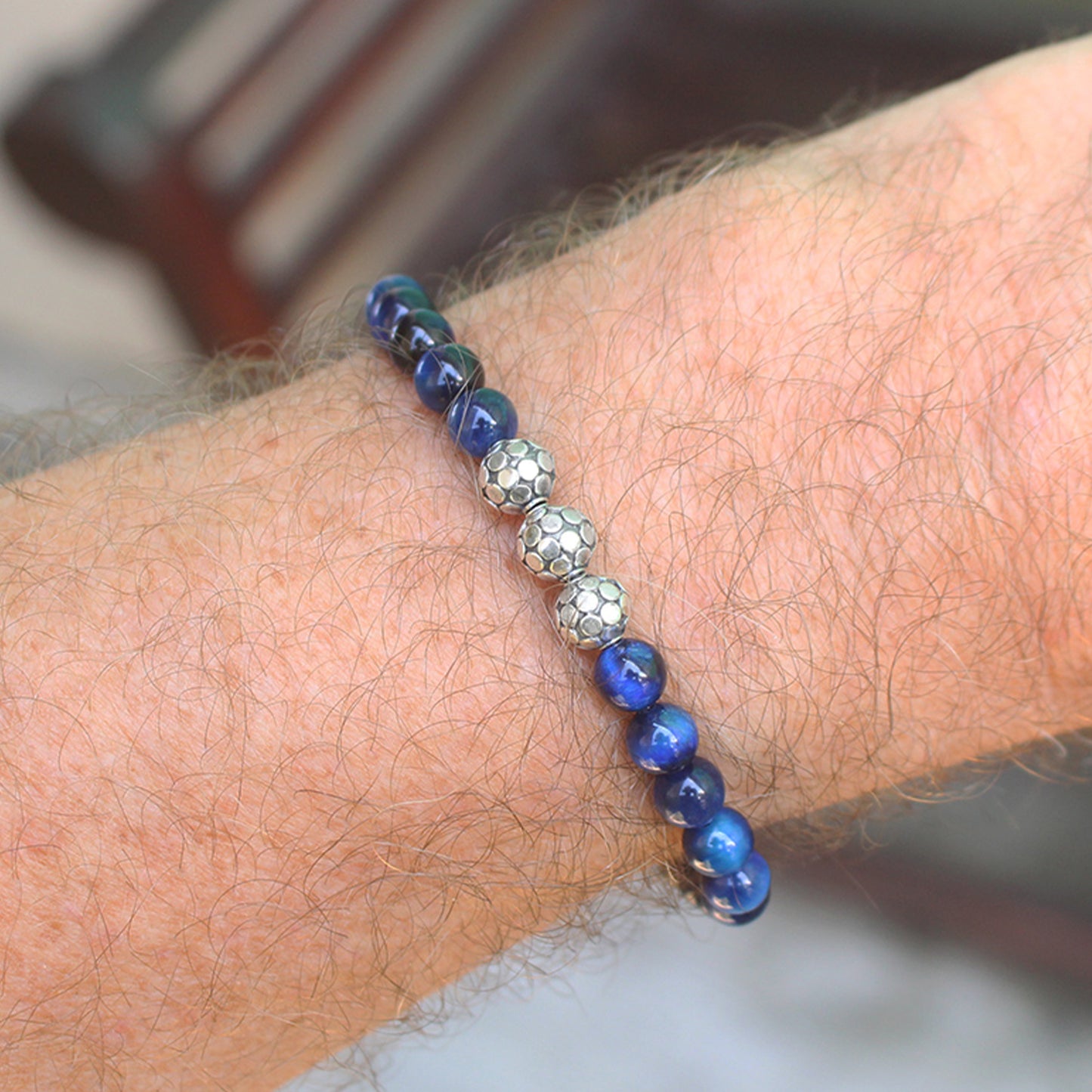 Blue Tiger's Eye and Sterling Silver