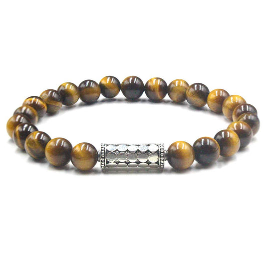 Tiger's Eye and Sterling Silver Bead