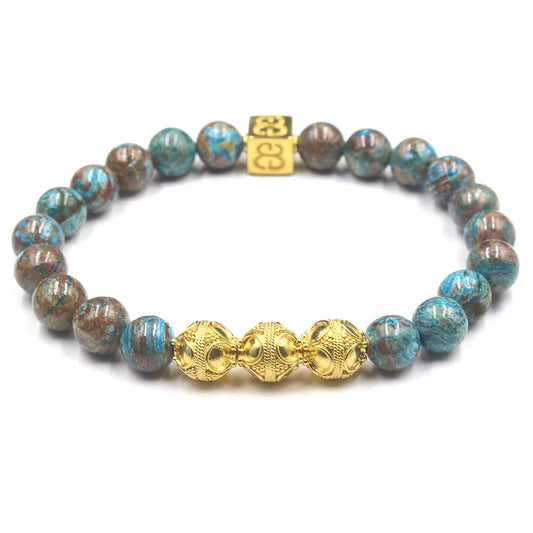 Blue Jasper and Sterling Silver Gold Plated