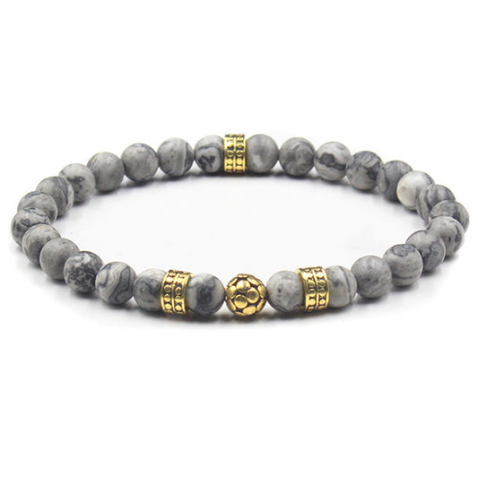 Matte Gray Jasper and Gold