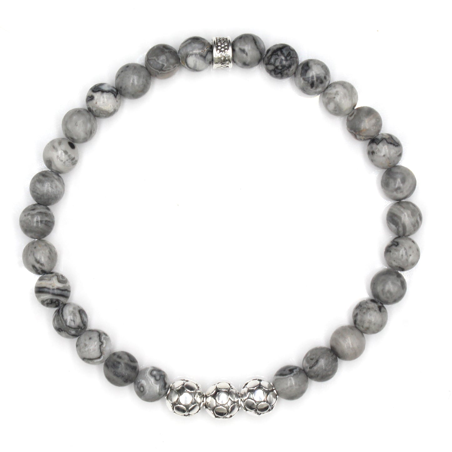 Grauer Jaspis und Sterling Silber