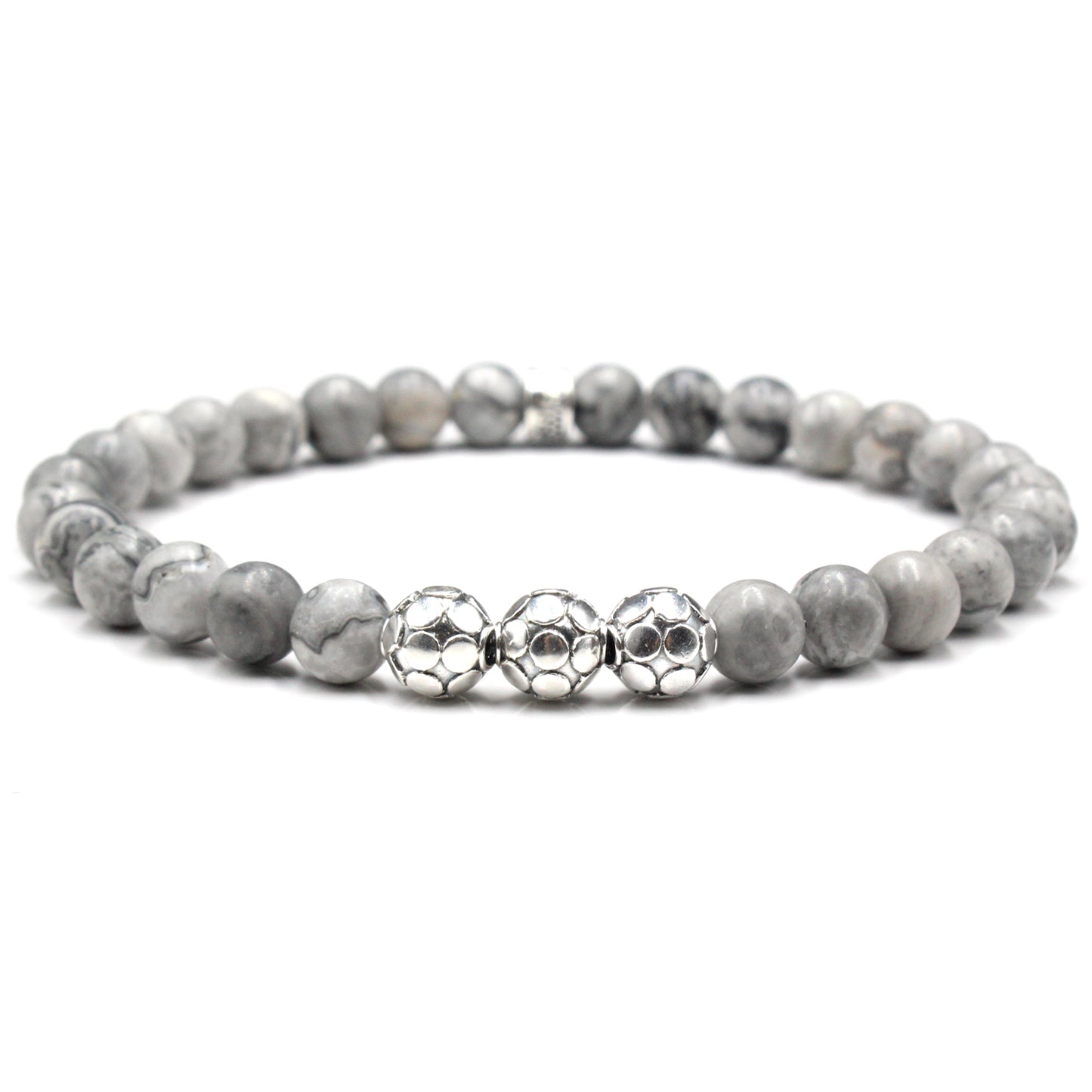 Grauer Jaspis und Sterling Silber