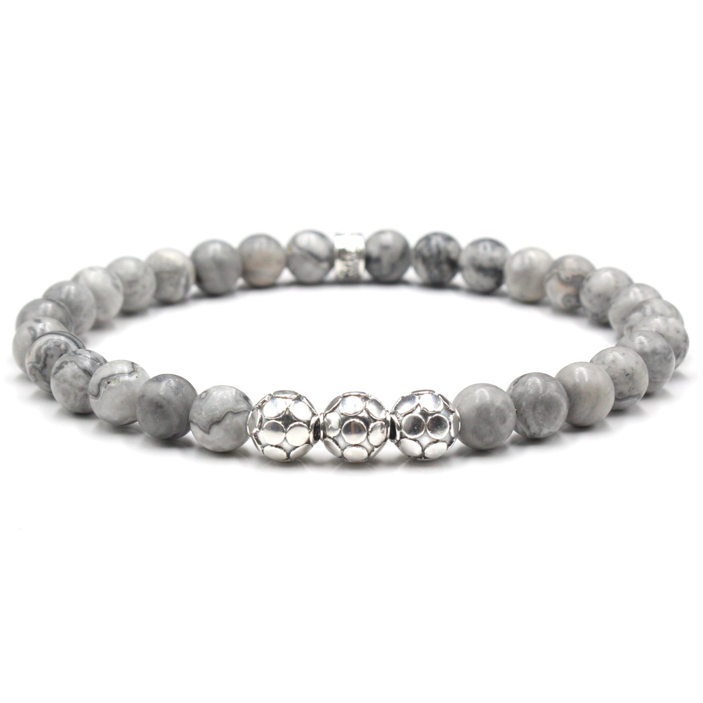 Grauer Jaspis und Sterling Silber