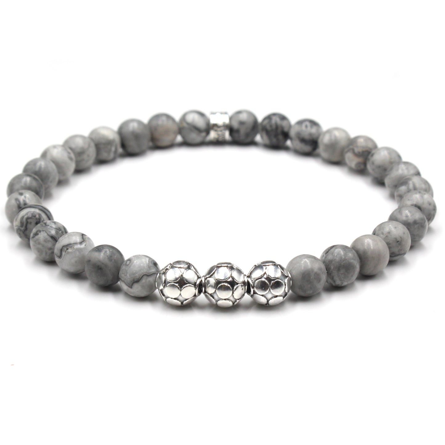 Grauer Jaspis und Sterling Silber