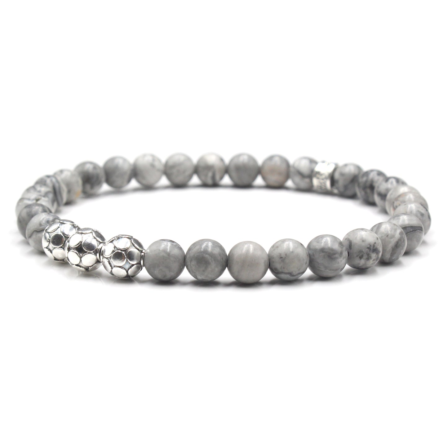 Grauer Jaspis und Sterling Silber