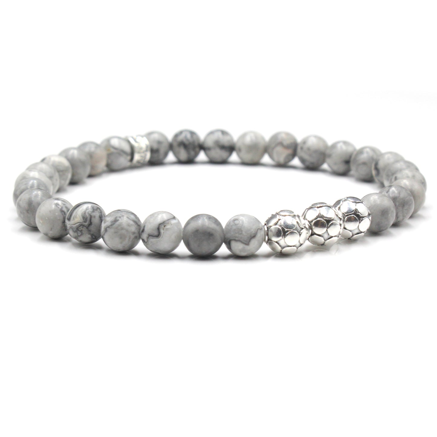 Grauer Jaspis und Sterling Silber