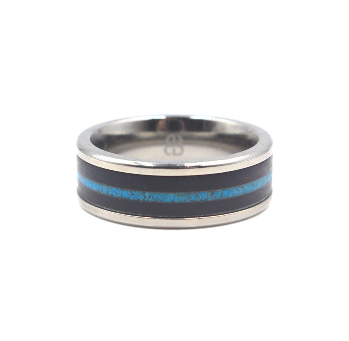 Ring aus schwarzem Büffelhorn und Türkis