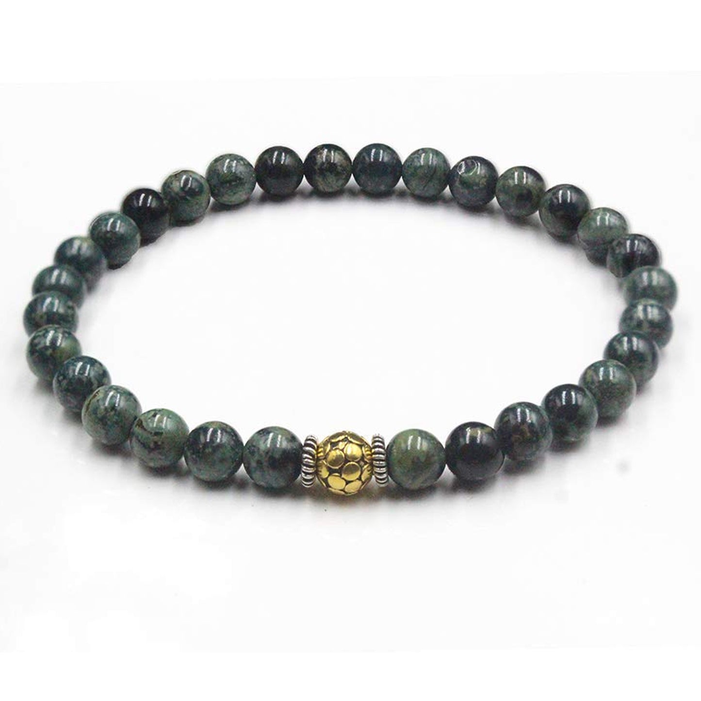 Dunkelgrüne Jade und 22 Karat Gold