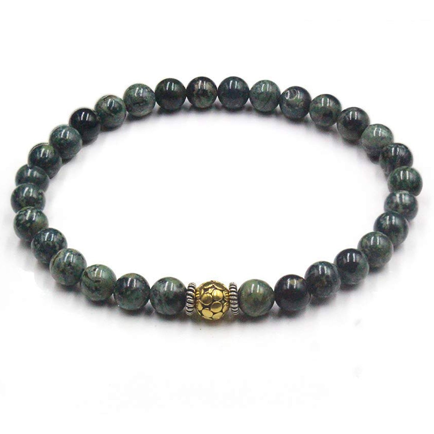 Dunkelgrüne Jade und 22 Karat Gold