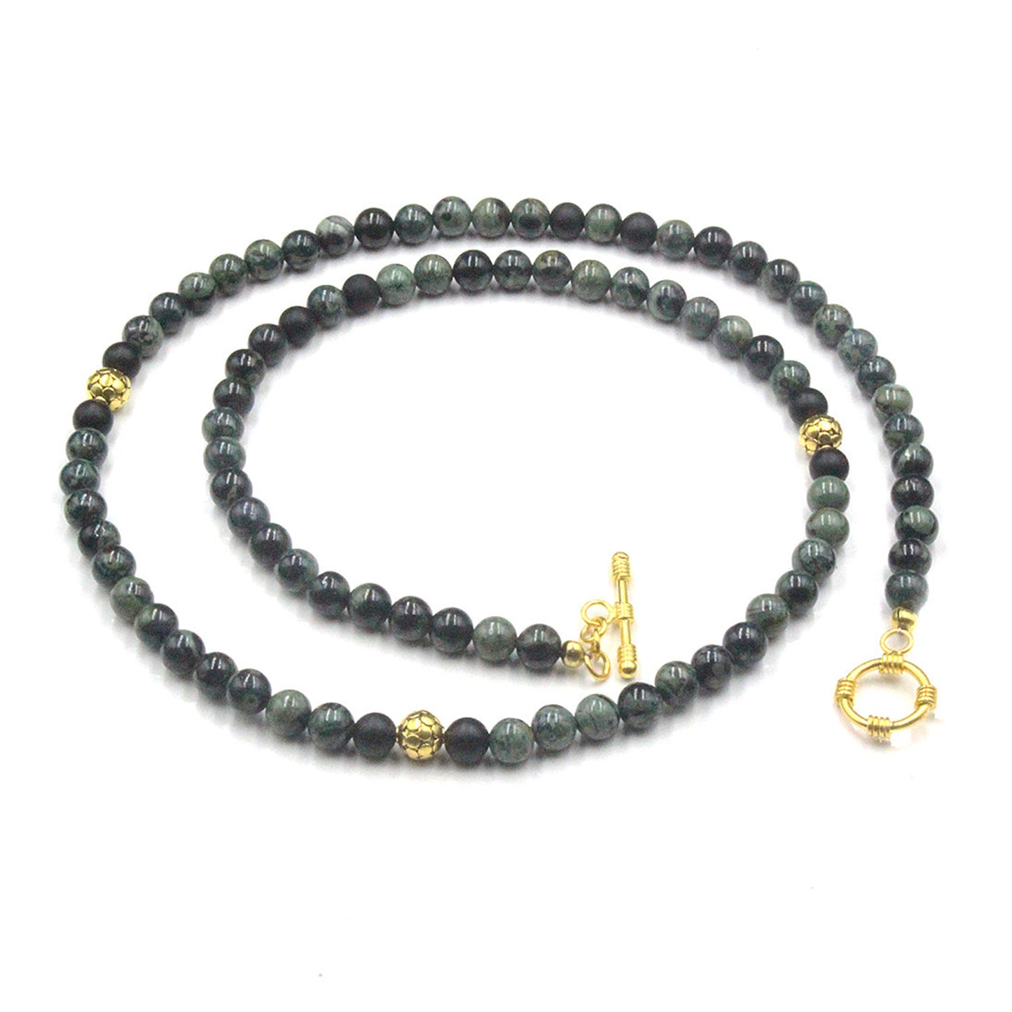 Jade and 22K Gold Vermeil