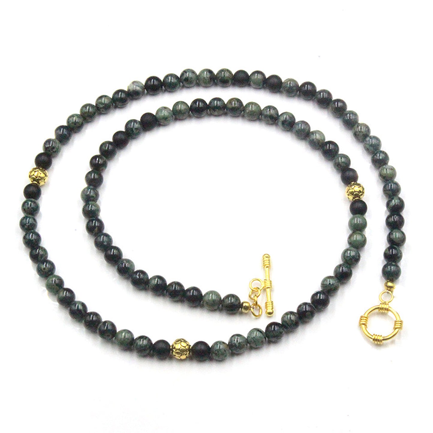 Jade and 22K Gold Vermeil
