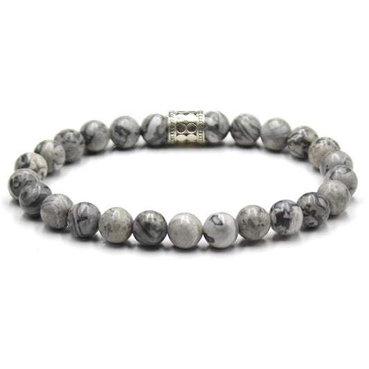 Grauer Jaspis und Sterlingsilber
