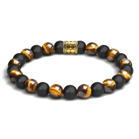 Tiger's Eye, Black Onyx and Gold