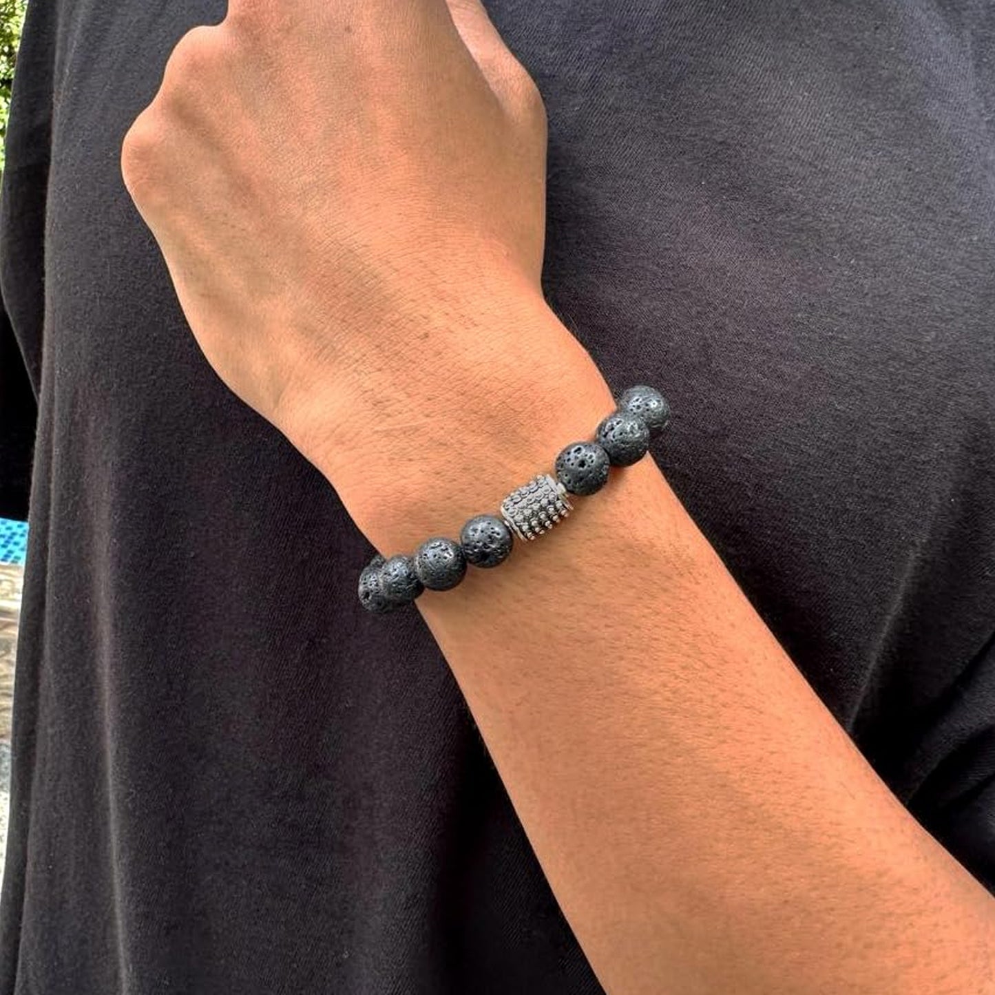 Volcanic Lava and Sterling Silver