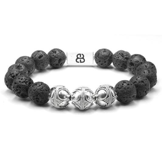Lava stone and Sterling Silver