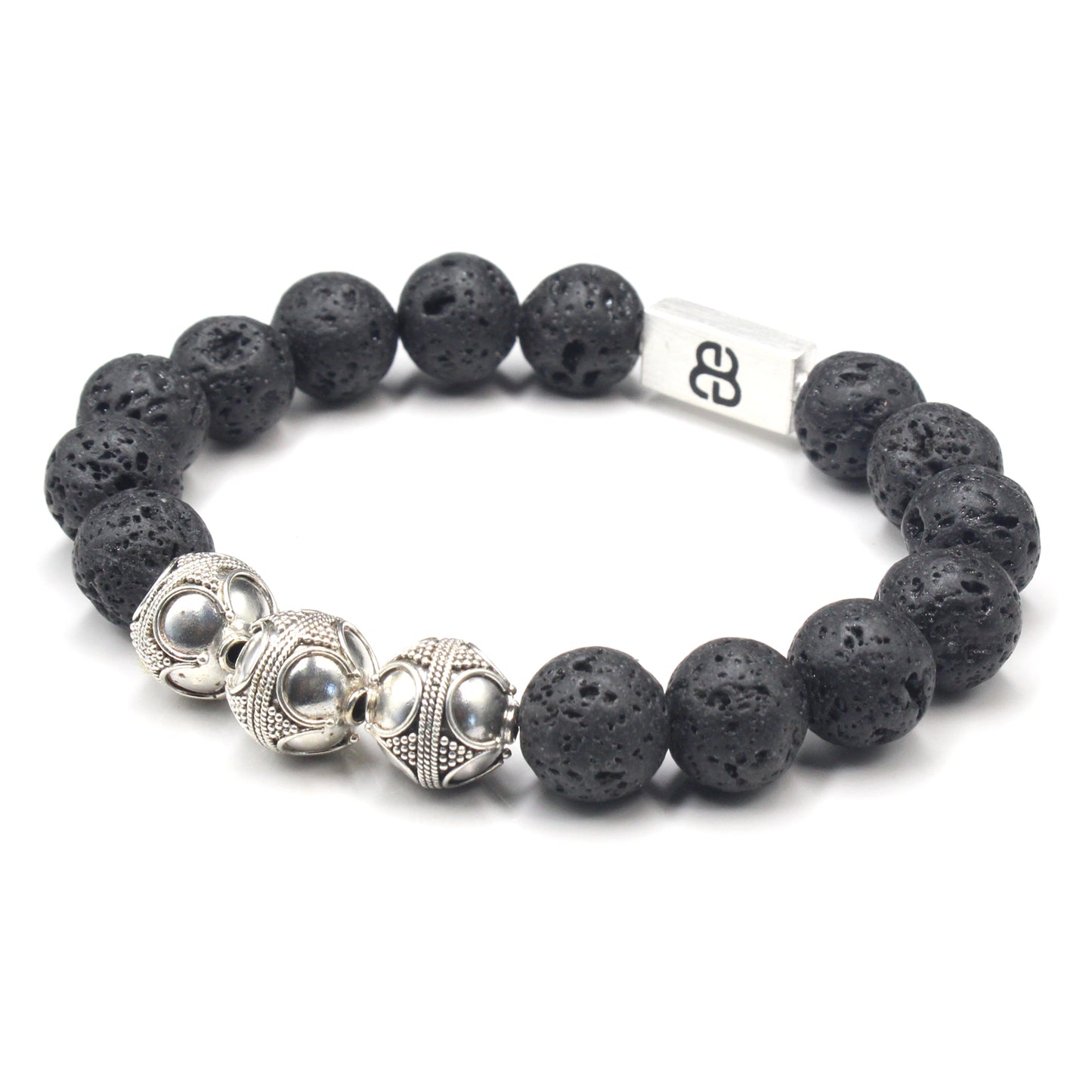 Lava stone and Sterling Silver